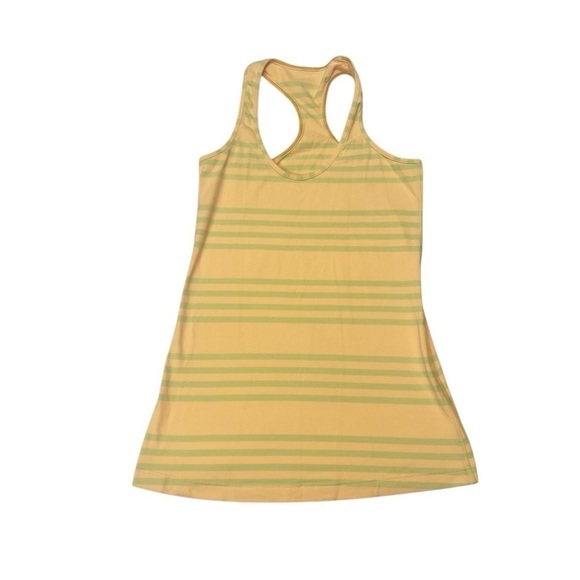 Lululemon Cool Racerback Ocean Stripe Mellow Lemon Women’s Size 8 Rare - Picture 2 of 7